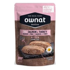 Ownat Wetline Cat Kitten Salmon & Turkey (Bustine) 12 x 85 gr