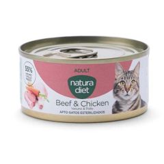 Natura Diet Cat Adult Beef & Chicken (Latas) - 24 x 85 gr