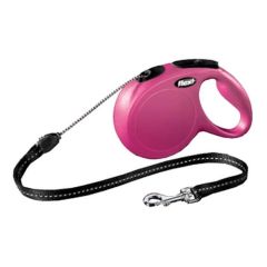 Guinzaglio allungabile Flexi Classic Corda Rosa