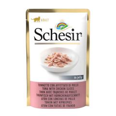 Schesir Gato Atún con Jamón de Pollo (Bustine)