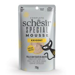 Schesir Gato Special Mousse Exigent Pollo con Hígado de Pato (Bustine)