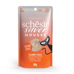 Schesir Gato Silver Mousse de Salmón con Pollo (Bustine)