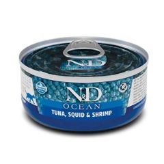 Farmina N&D Cat Ocean Tuna Calamar Shrimp (Lattina) 24 x 70 gr