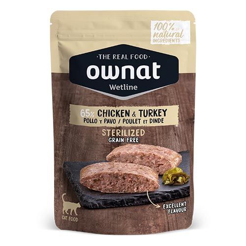 Ownat Wetline Cat Sterilized Chicken & Turkey(Bustine) 12 x 85 gr
