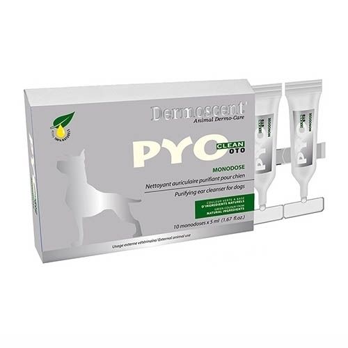 Detergente orecchie Dermoscent Pyoclean Oto per cani e gatti (10 x 5 ml)