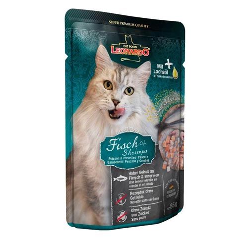 Leonardo Menu Fish & Shrimps (Bustine) - 16 x 85 gr.