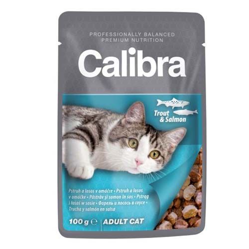 Calibra Cat Adulto Trota & Salmone in salsa (Bustina) 24x100 gr