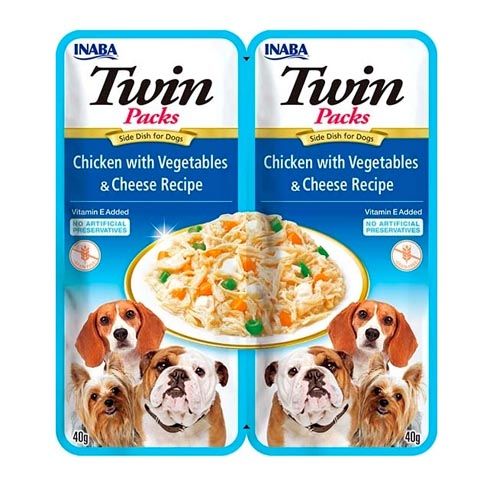 Churu Dog Twin Chicken, Vegetables & Cheese in Chicken Broth - 12 x 80 gr (Envío 3 - 5 giorni)