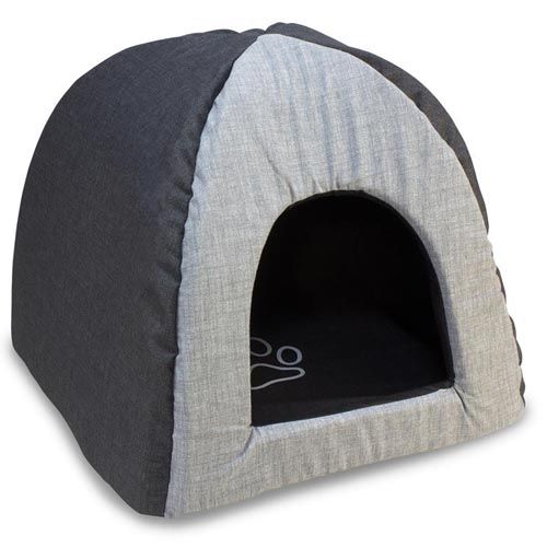 Igloo nero e grigio con impronte (45x45x40 cm) Arquivet