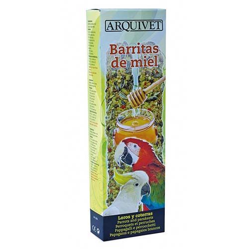 Barrette al miele per pappagalli e parrocchetto monaco 60 g Arquivet