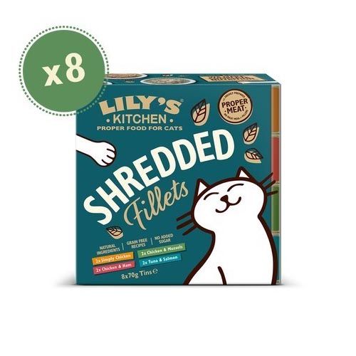Lily's Kitchen Shredded Fillets Tins Cat Multipack 8X70 Gr (Spedizione 3 - 5 giorni)
