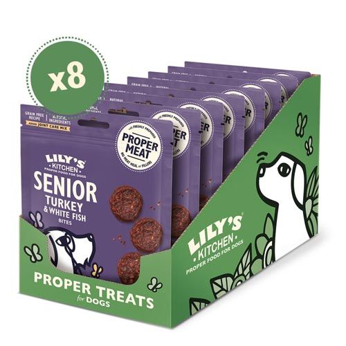 Lily's Kitchen Turkey & White Fish Bites For Senior Dogs 8X70 Gr (Spedizione 3 - 5 giorni)