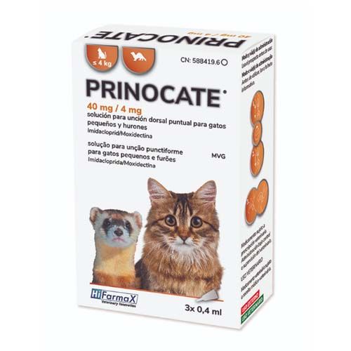 Prinocate Antiparasitario Gatti pequeños e Hurones 0,4 ml (3 pipetas)
