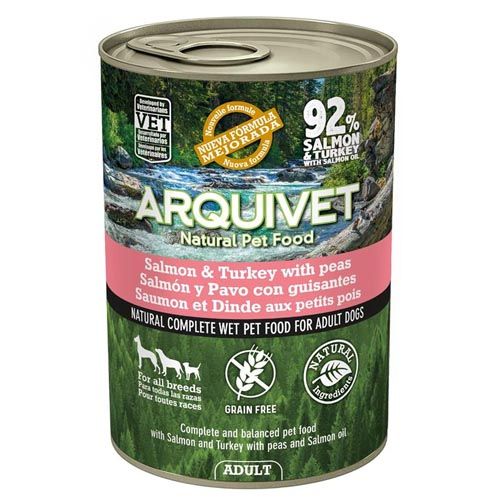 Arquivet Wet Dog Food Adult Salmon & Turkey (Scatolette)