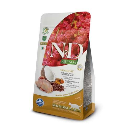 Farmina N&D Grain Free Quinoa Skin & Coat Quaglia Gatto