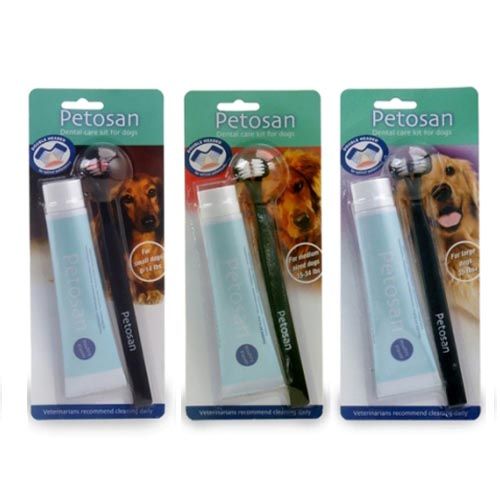 Kit Dental per cani Spazzolino + Dentifricio Petosan