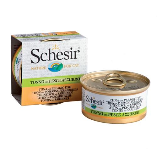 Schesir Gatto Tonnetto e Pesce Azzurro – in brodo di pesce (Scatolette)