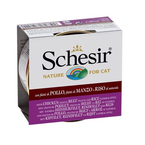 Schesir Gatto Pollo con Manzo e Riso (Scatolette)