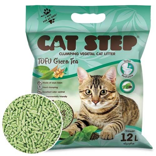 Cat Step Tofu Tè Verde Lettiera Vegetale Biodegradabile per Gatti
