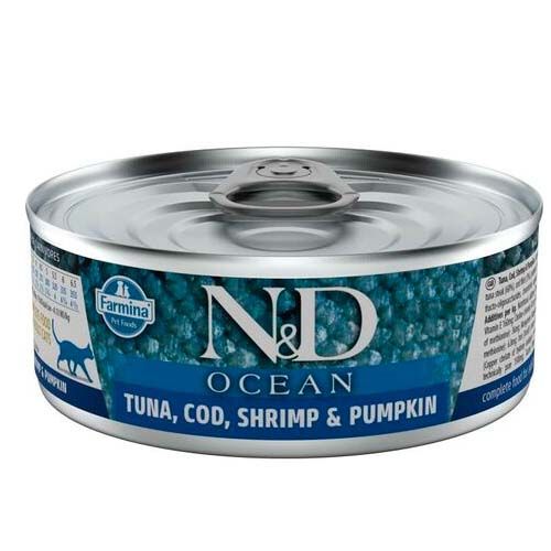 Farmina N&D Cat Ocean Tuna Cod Pumpkin (Scatolette) 30 x 70 gr