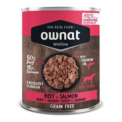 Ownat Wetline Dog Beef & Salmon (Scatolette) 12 x 395 gr